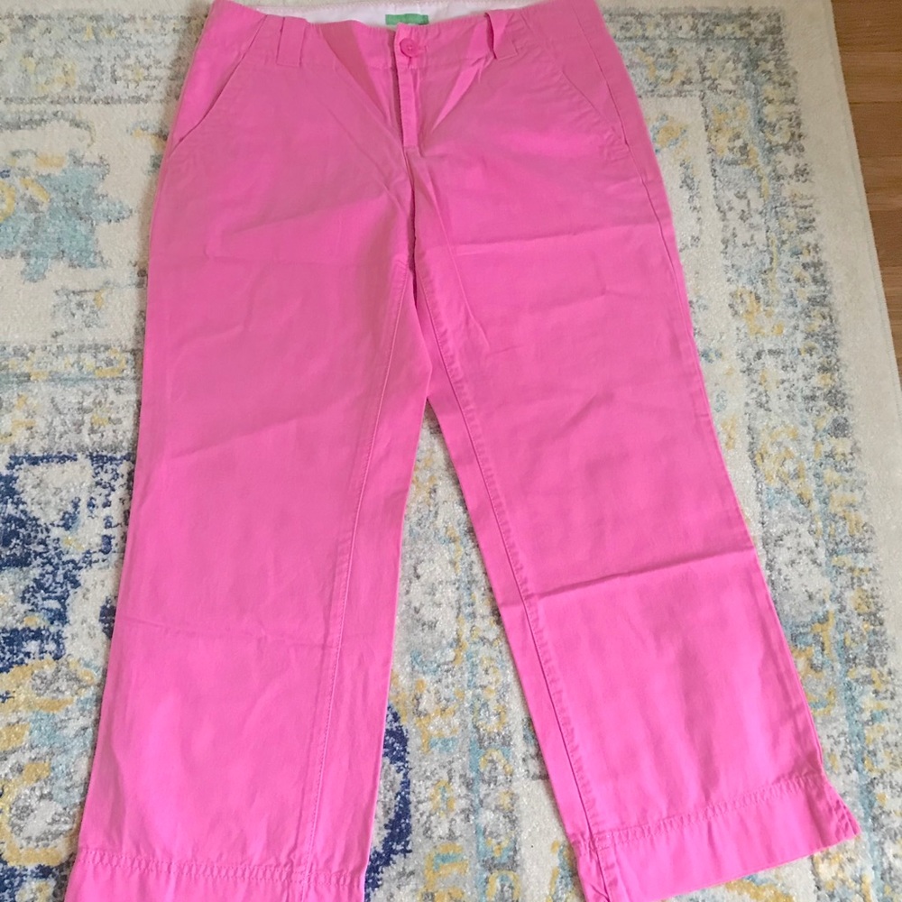 Lilly Pulitzer “Palm Beach Fit” Pink Cropped Pants size 2